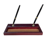 Mocha Leather Double Pen Stand